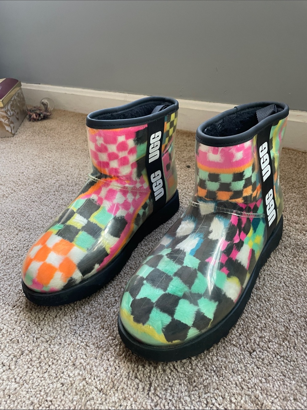 UGG Multicolor Checker Waterproof Ankle Boots